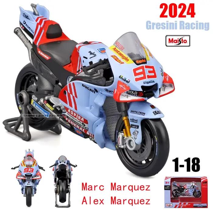 Maisto 1:18 # 93 Marc Marquez # 73 Alex Marquez 2024 Gresini Racing MotoGP alliage moulé modèle de moto collection cadeau jouet