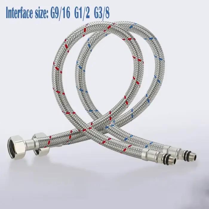 2 Tuyaux de Plomberie Flexibles de 60 cm G1/2 G3/8 G9/16