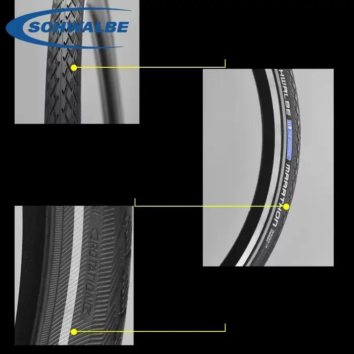 Schwalbe MARATHON 26x1.5 26x1.75/2.0 27.5x1.65 700x25C/28C 700x32C/35C pneu de vélo niveau 5 résistance aux coups de couteau 3mm couche Anti-coups de couteau