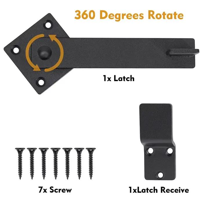 Serrure de porte double pour portail de grange, portail de clôture rotatif à 360 degrés, serrure robuste pour protection de sécurité, portail double en acier
