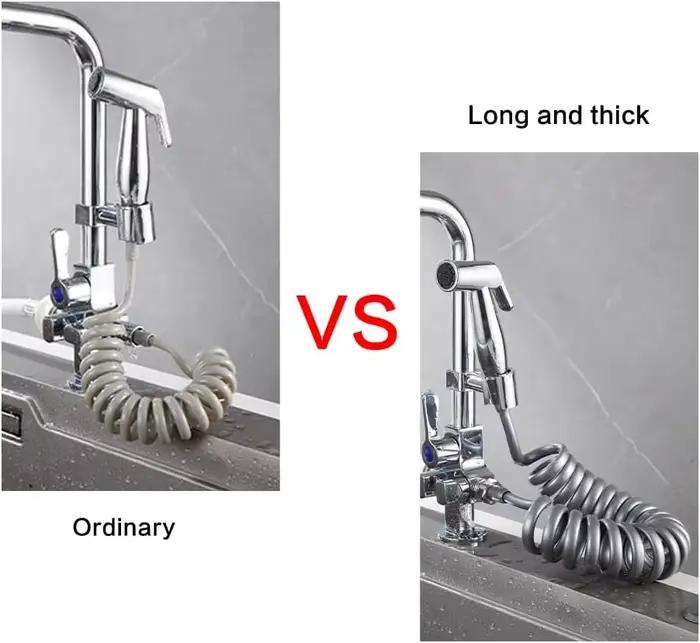 Nouveau 1.5/2/3/5M ressort Flexible rétractable tuyau pour pomme de douche toilette Bidet
