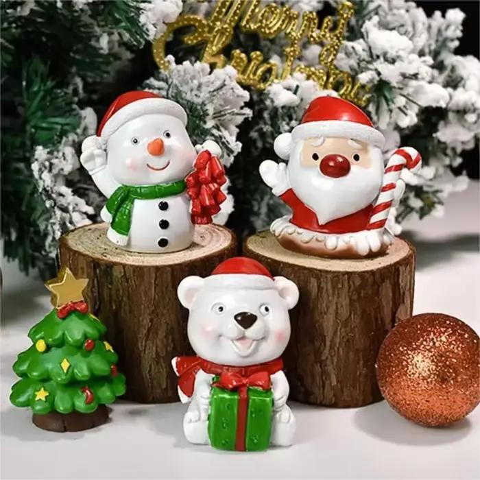 Série de noël artisanat résine Animal fête créative Mini arbre de noël vieille fille enfants mignon cadeau décoration de la maison fournitures décor