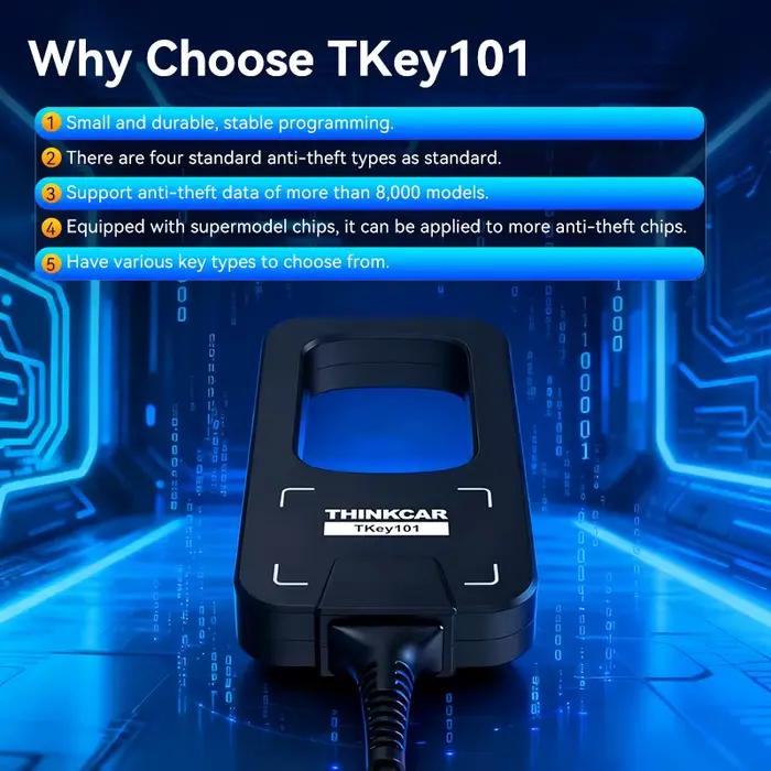 THINKCAR TKey 101 Programmeur de clés de voiture, génération/appairage/lecture et écriture de puces de clés antivol