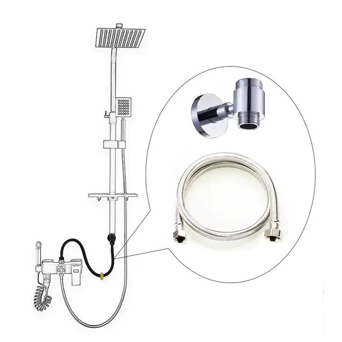 Ensemble de pommeau de douche HOShower avec rallonge de douche en acier inoxydable pour une synchronisation d'eau fluide et durable pour la maison et les cadeaux d'occasion