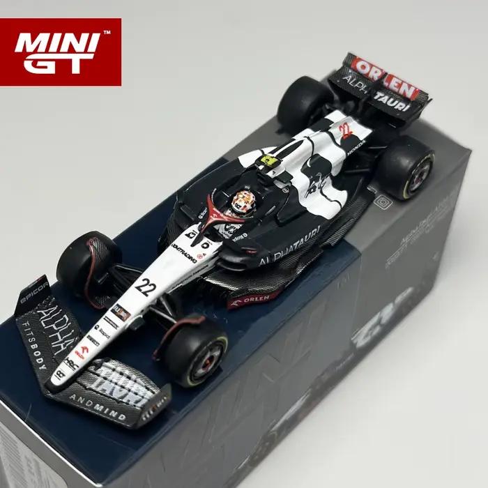 MINIGT 1:64 AlphaTauri AT04 # 22 # 21 Yuki Tsunoda Nyck de Vries 2023 F1 2023 modèle de voiture en alliage Grand Prix australien 726 727