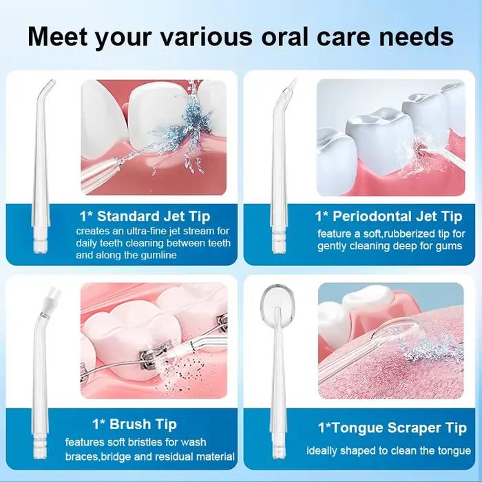 Irrigateur buccal, Jet d'eau dentaire Portable, Jet d'eau dentaire Rechargeable pour le nettoyage des dents