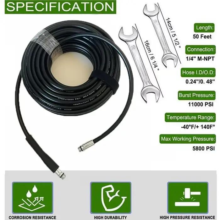 Kit de nettoyage haute pression pour canalisations et égouts avec tuyau de lavage à jet puissant