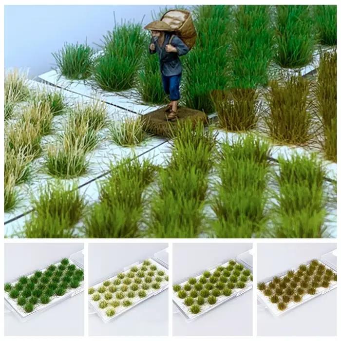 Miniatures bricolage Simulation gazon chemin de fer paysage scène de construction modèle d'herbe touffe