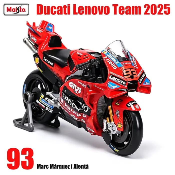 Maisto 1:18 MotoGP Ducati Team 2025 # 63 Francesco Bagnaia # 93 Marc Márquez et Alentà : Modèle de moto de collection, jouet cadeau