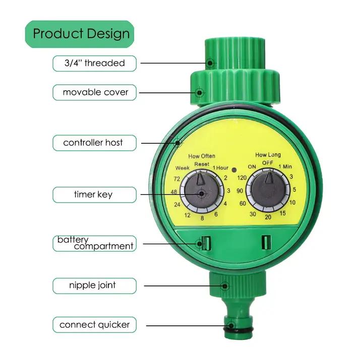 Minuterie d'arrosage MUCIAKIE pour jardin, contrôle d'irrigation automatique, valve programmable, outil d'arrosage goutte-à-goutte pour plantes et pelouses occasions spéciales