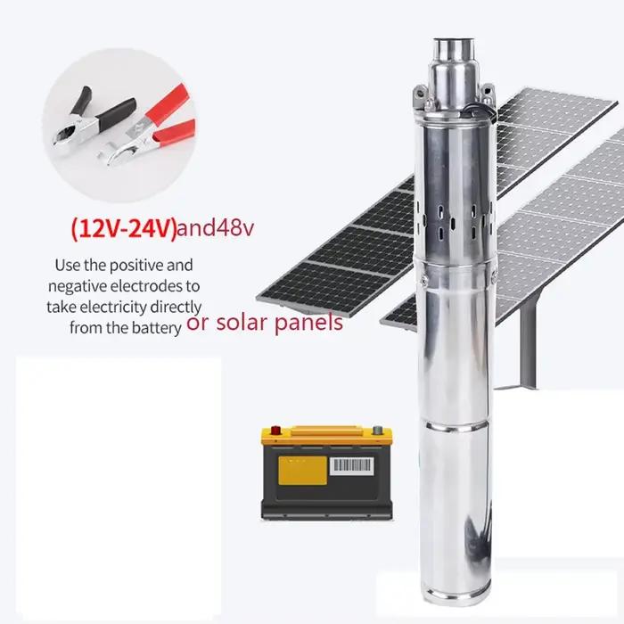 Pompe de puits profond Submersible solaire 750W 48V 60V 72V avec contrôleur intégré