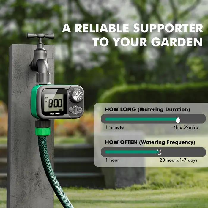 Programmateur d'arrosage automatique à vanne à boisseau pour basses pressions – Idéal pour l'irrigation des pelouses