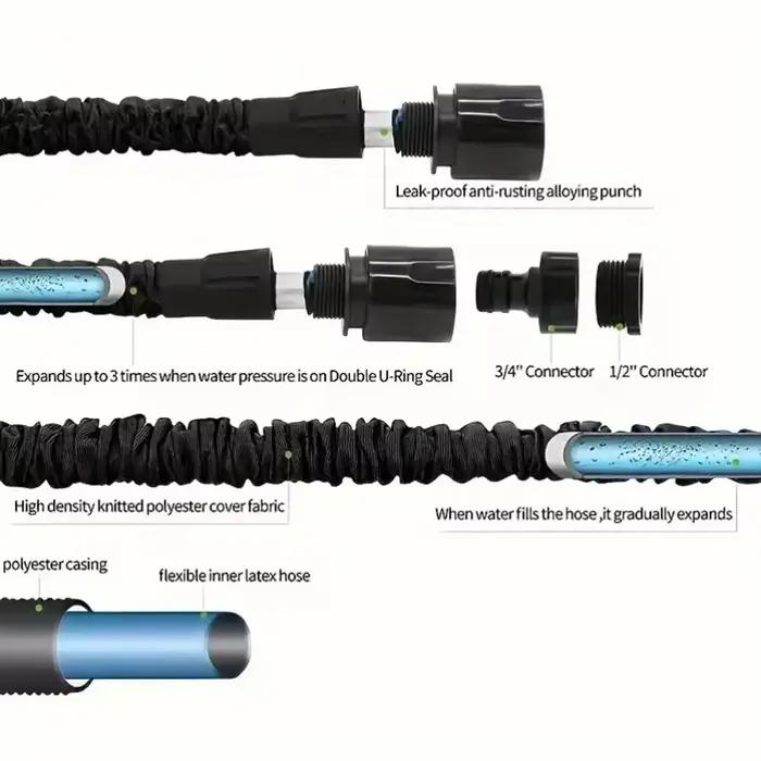 Tuyau d'arrosage extensible magique pour jardin