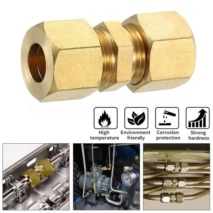 Raccord de compression en laiton 4 5 6 8 10 12 16mm 1/8" 3/16" 1/4" 5/16" 3/8" 1/2" Connecteur