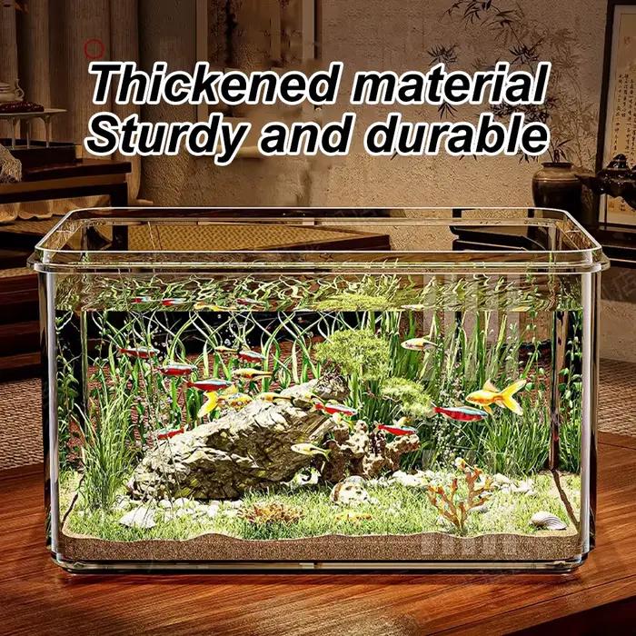 Aquarium Transparent de bureau créatif, 1 pièce, pour bureau, décoration de maison, rectangulaire (réservoir nu, pas de paysages ni de pierres incluses)