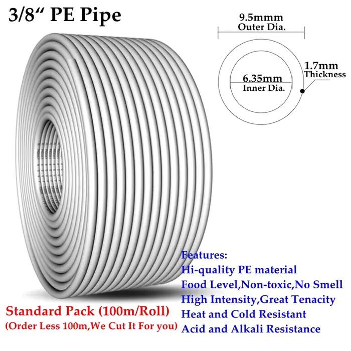 1/4 "3/8" PE tuyau de qualité alimentaire purificateur d'eau