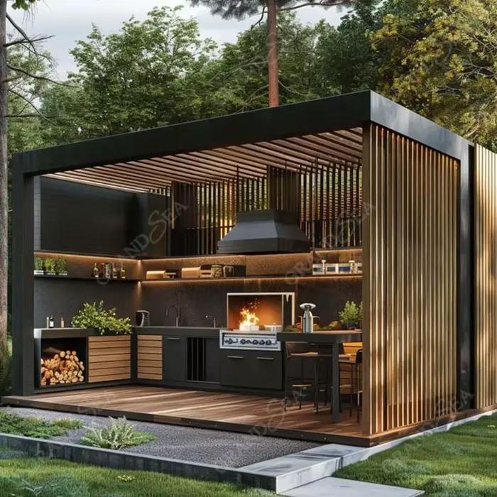 Système de toit à persiennes motorisé pour jardin extérieur Pergola bioclimatique