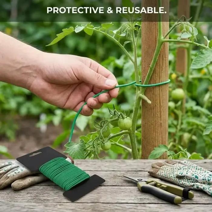 Fil de jardinage vert réutilisable 50/10M – Fil souple pour plantes