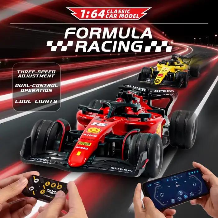 F1 Formule Racing Car 1:64 RC Car mini 2.4G APP Control Alliage Voiture télécommandée avec jouets légers pour cadeaux de Noël pour enfants