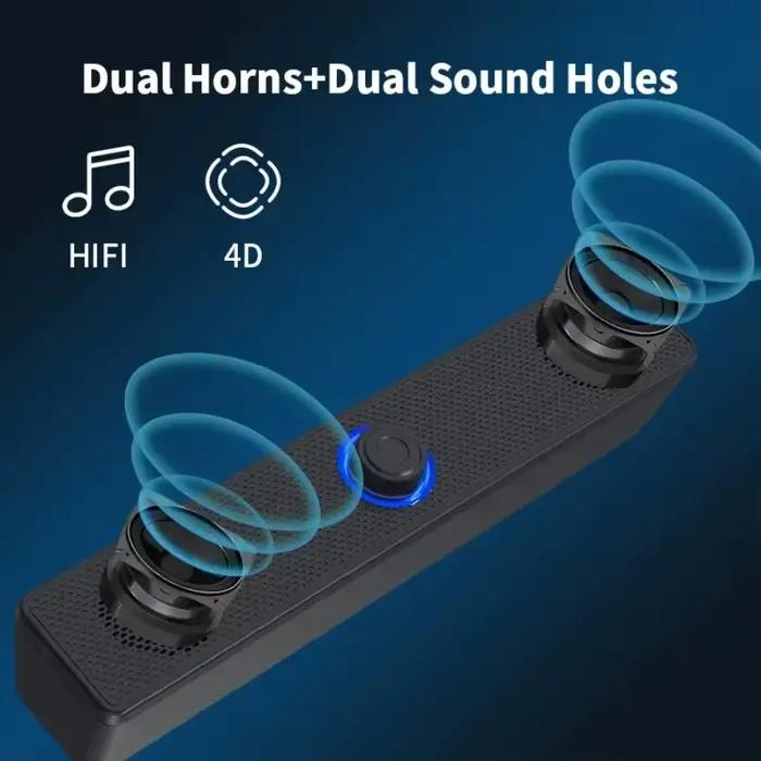 Barre de son sans fil Bluetooth et PC, haut-parleur filaire, barre de son alimentée par USB pour TV, Pc, ordinateur portable, jeu, système Audio Surround pour Home cinéma