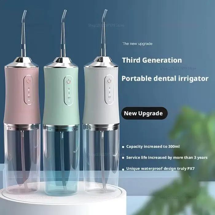 Irrigateur buccal électrique intelligent Portable, hydropulseur, 4 Jets, 3 Modes, Rechargeable, nettoyeur de dents dentaires