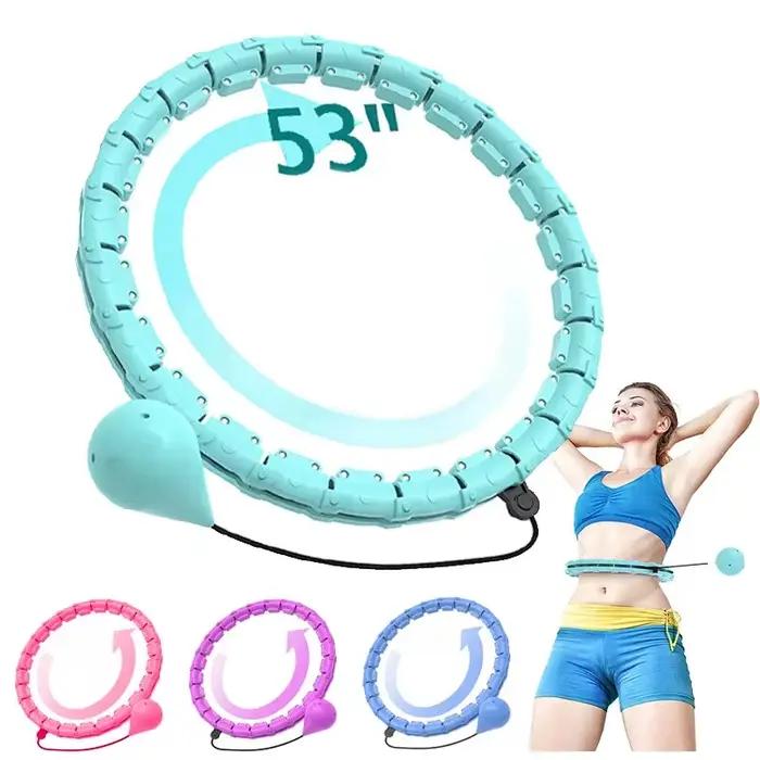 Cerceaux de sport pondérés pour adultes, perte de poids, exercice intelligent, grande taille, 2 en 1, réglables avec poignées amovibles