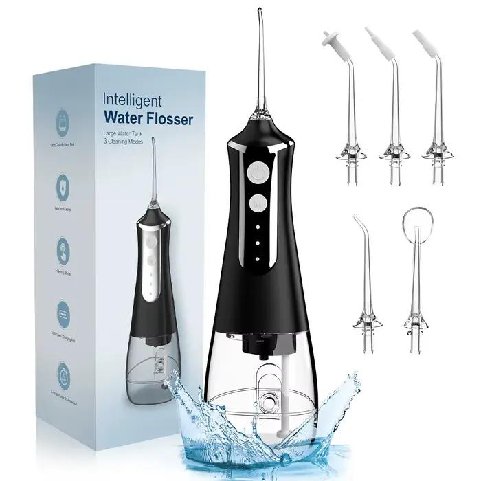 Irrigateur dentaire buccal, fil dentaire, Machine à laver la bouche, 5 buses, 3 Modes, Rechargeable par USB, réservoir de 300ml