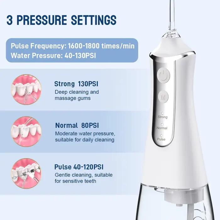 Irrigateur dentaire buccal, fil dentaire, Machine à laver la bouche, 5 buses, 3 Modes, Rechargeable par USB, réservoir de 300ml