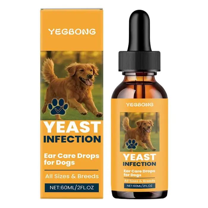 Gouttes auriculaires pour animaux de compagnie, 60ml, dissolvant le cérumen, éliminateur d'odeurs, anti-démangeaisons, naturel, non irritant, nettoyant pour les oreilles, hypoallergénique, pour chiens
