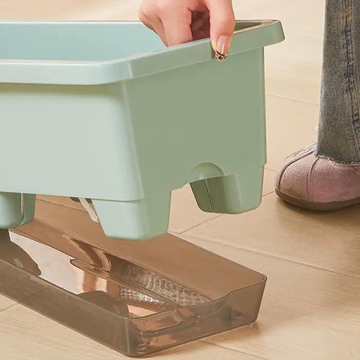 Jardinière auto-arrosante rectangulaire avec trou de drainage et indicateur de niveau d'eau pour légumes