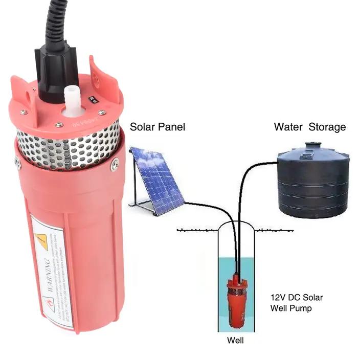 Pompe à eau Submersible DC 12V, adoptée, en plastique technique haute résistance, énergie alternative, pompe de puits profond à énergie solaire