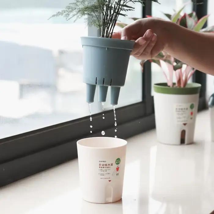 User inières rondes auto-arrosantes pour plantes d'intérieur et d'extérieur