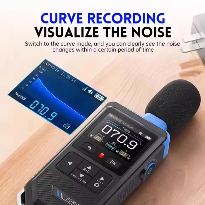 FNIRSI Sonomètre numérique Instrument de mesure du niveau sonore de haute précision Sonomètre numérique professionnel portable FDM-02