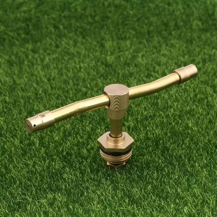 Arroseur de jardin agricole à 2 bras rotatifs en laiton pour l'irrigation des pelouses