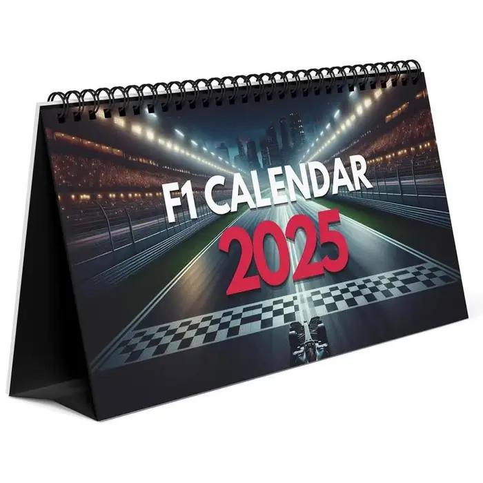 Calendrier de course 2025 F1 avec design sur piste, cadeau idéal pour les fans, les amateurs de course, parfait pour les cadeaux de Noël, de la Saint-Valentin et au bureau