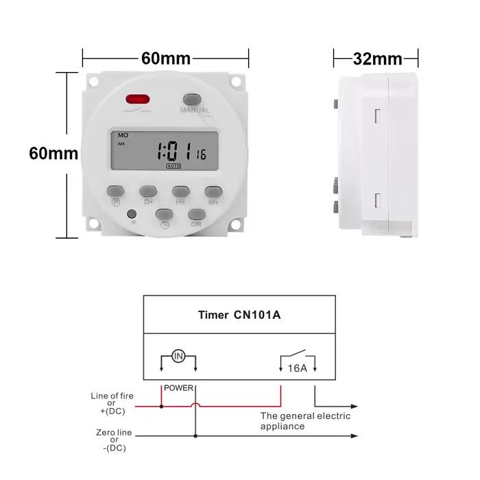 Minuteur numérique LCD à intervalle de 1 seconde 5V 12V 24V 110V 220V