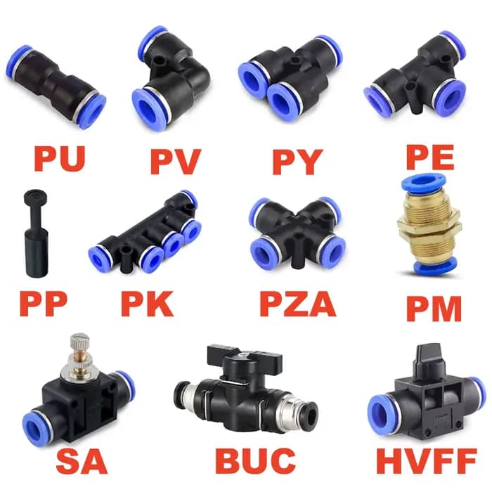 Raccords pneumatiques PU PE PV PK PZA PY HVFF SA PM pour tuyaux et tubes 4mm 6mm 8mm
