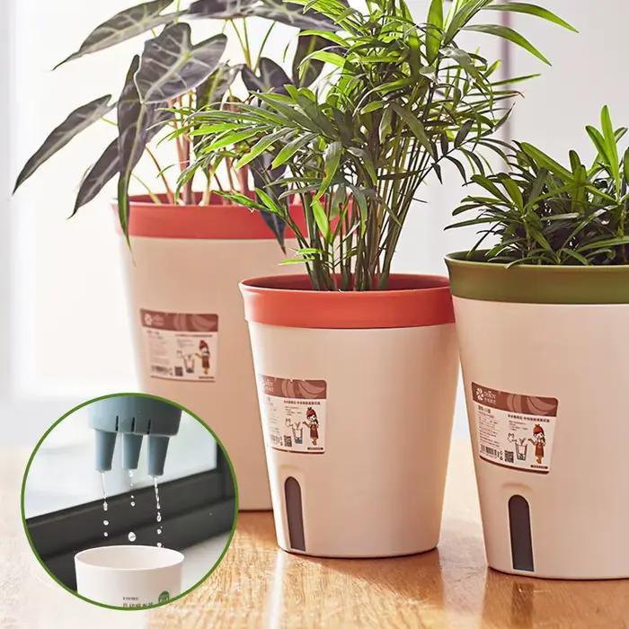 User inières rondes auto-arrosantes pour plantes d'intérieur et d'extérieur