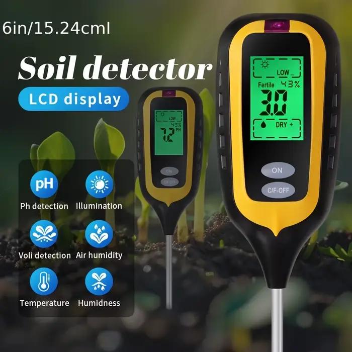 Testeur de sol numérique 6 en 1 multifonctionnel analyseur de fertilité du sol pH température luminosité humidité mesureur de lumière pour jardiniers et amateurs de plantes occasions spéciales