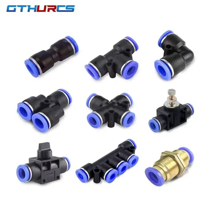 Raccord pneumatique connecteur de tuyau Tube raccords rapides d'air connecteurs en plastique PU PE PV PY SA PK PM HVFF 4mm 6mm 8mm 10mm 12mm