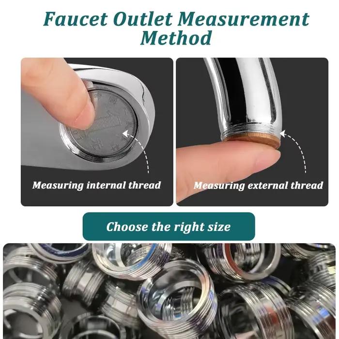 Ensemble d'adaptateur de robinet de cuisine 18 / 20 / 22 / 24mm à 22mm avec rondelle métal mâle femelle économie