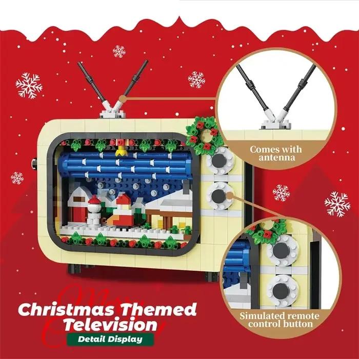 Cadeaux de Noël, blocs de construction TV, jouet d'assemblage DIY, télévision en briques, cadeaux du Nouvel An, jouets de construction pour enfants, filles et garçons