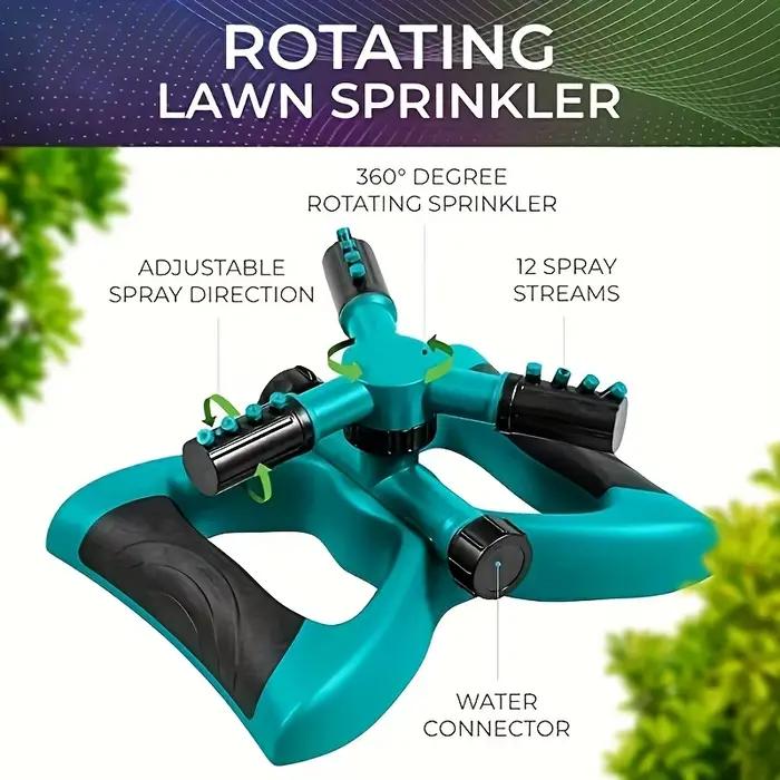 Arroseur rotatif automatique à 360 degrés pour jardin et pelouse – Matériel d'irrigation