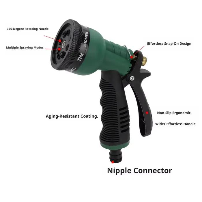 Pulvérisateur de tuyau d'arrosage multifonctionnel avec tête rotative 360 degrés pour arroser les plantes et nettoyer les voitures pour jardinage et entretien de surfaces extérieures occasions spéciales