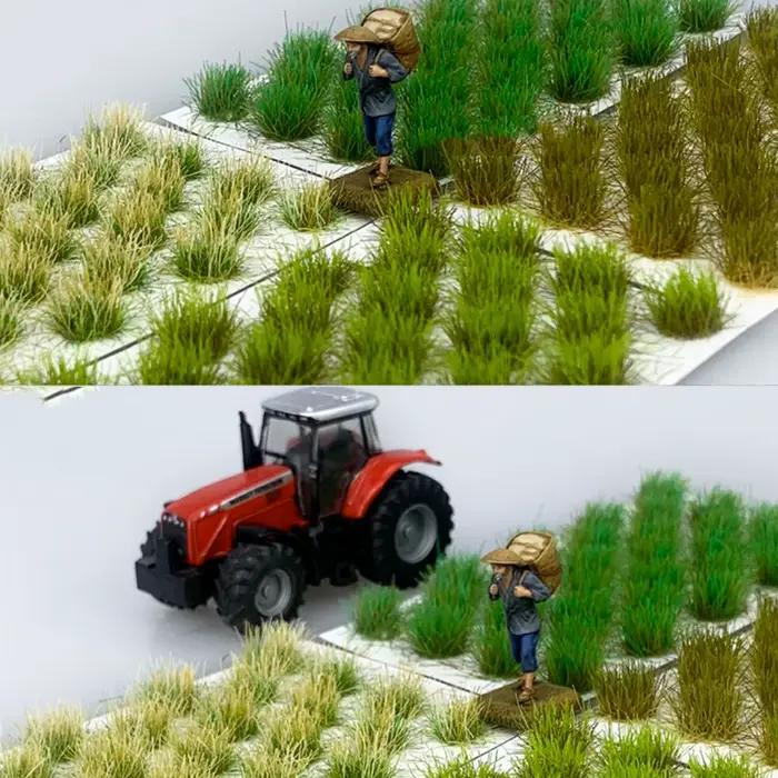 Miniatures bricolage Simulation gazon chemin de fer paysage scène de construction modèle d'herbe touffe