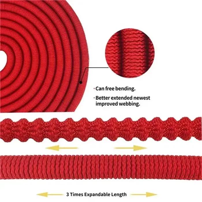 Tuyau d'arrosage de jardin haute pression extensible avec double connecteur métallique