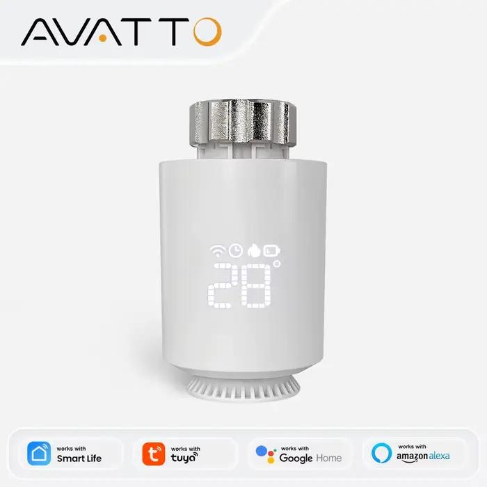 AVATTO ZigBee3.0 Thermostat Radiateur Actuateur Intelligent TRV Contrôleur de Vanne Thermostatique Compatible Tuya Alexa Google Home Alice