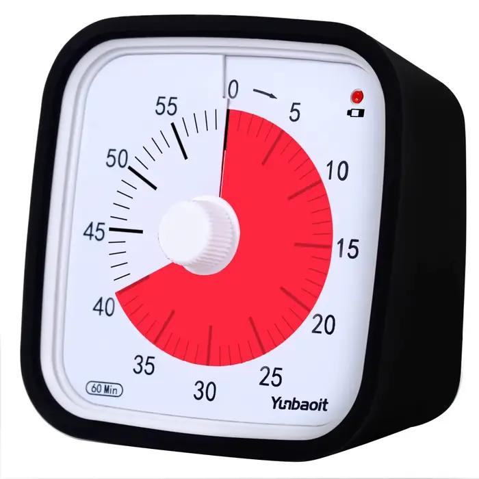 Minuteur visuel silencieux Yunbaoit de 60 minutes avec lumière nocturne pour enfants et adultes