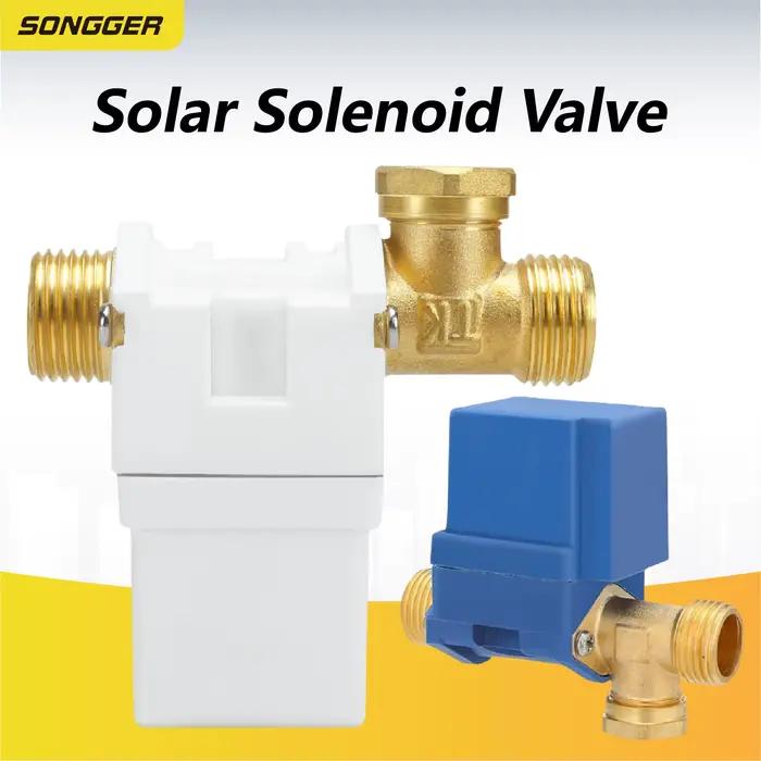 Électrovanne Universelle 12V/220V pour Chauffe-Eau Solaire Contrôle Automatique de l’Eau Raccord à Visser Facile à Installer