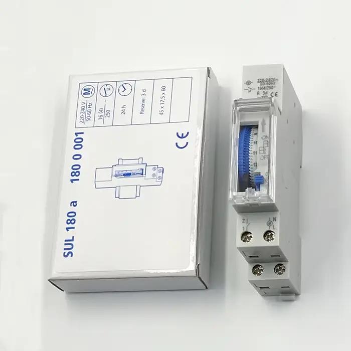 Minuterie mécanique analogique, 24 heures, 110V/220-240VAC, SUL180A, Rail Din